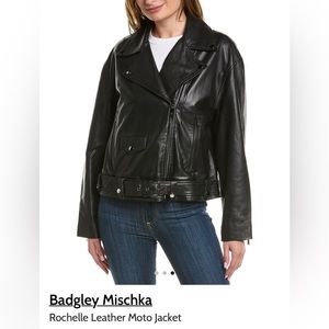 NWT Badgley Mischka Rochelle Leather Moto Jacket